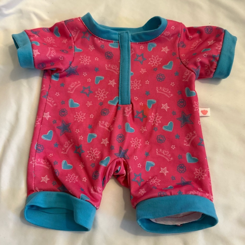 EUC Build-A-Bear Hearts and Stars Pajamas